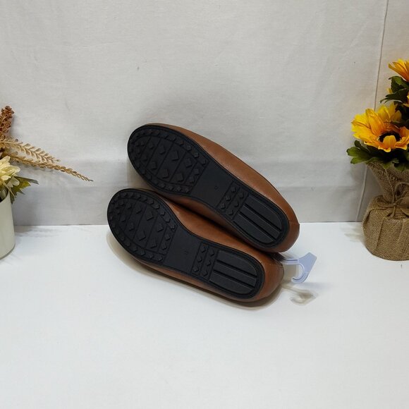 Aerosoles Buckle Loafer Day Drive Moccasin 12W Cognac Flexible Diamond Outsole - Picture 8 of 10